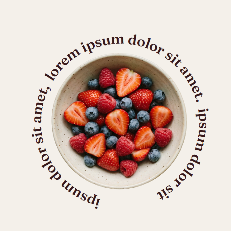 Post: bowl de frutos rojos con texto circular